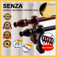 LANGSIR RUMAH SENZA Wooden SINGLE (No Ring) Curtain Rod Set/Kayu Langsir Kayu/Rod Langsir/Batang lan