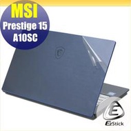 【Ezstick】MSI Prestige 15 A10SC 透氣機身保護貼(含上蓋貼、鍵盤週圍貼、底部貼)DIY 包膜