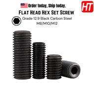 [5-pcs] M8 M10 M12 Socket Hex Set Screw Headless Screw Grade 12.9 Black Carbon Steel M8 Screw M10 Sc