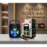 Speaker Bluetooth Portable SQRS663 - Gratis Mic Radio FM USB MMC