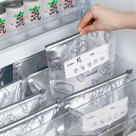 10Pcs/Bag Aluminum Foil Food Bag Leakproof Reusable Kitchen Fresh Bag Fresh-keeping Freezer Safe Fre
