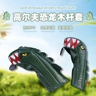 Tyrannosaurus Golf Wood Club Cover Rotatable Number Plate Elastic Belt 1/3/5/UT Wood Club Head Cover
