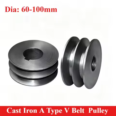 1/2pc V-Belt pulley A Type Double Slot Pulley Motor Pulley Material Cast Iron Dia 60mm 70mm 80mm90mm