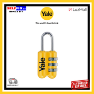 YALE Luggage Lock Standard 3-Digit Combination Padlock YP2/23/128/1 - YELLOW