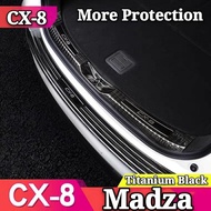 Mazda CX8 CX-8 Rear Guard Bumper Protector Stainless Steel Titanium Black Rear Bumper Cover Protecti
