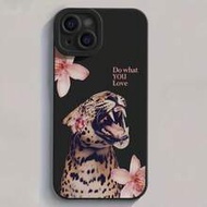 เคสโทรศัพท์กันกระแทกหนา ลายดอกไม้เสือสีดำมินิมอล, พิมพ์ลาย เหมาะสำหรับ IPhone 17/17 Pro/17 Pro Max, 