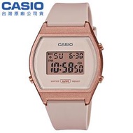 【柒號本舖】CASIO 卡西歐酒桶型膠帶電子錶-古銅金 # LW-204-4A (台灣公司貨)