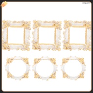 Mini Photo Frame Picture Frames Display Shelves Retro Table Decoration Resin for Houses Gold 2x3  daiquanli
