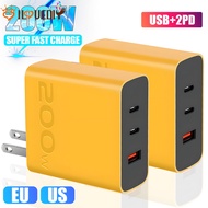 [HGB]Portable 200W Charger for Multiple Devices | 1A+2C Fast Charging Station with Smart Power Distr