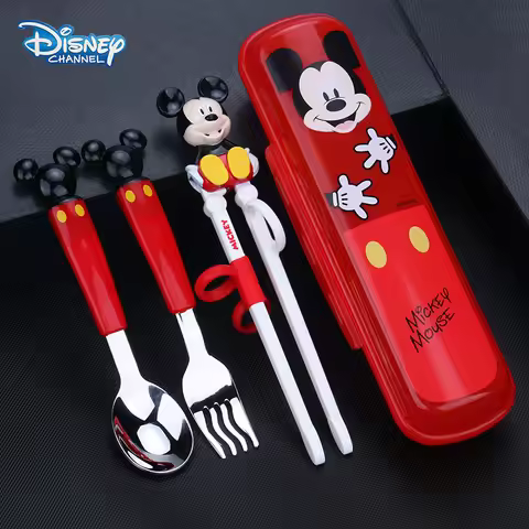 Disney Mickey Minnie Mouse Children's Training Chopstick Baby Learning Practice Chopsticks Baby Auxi