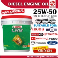 S2U Engine Oil Castrol CRB 25W-50 CF 18Liter For Diesel Enjin Truck Tractor Minyak Hitam Lori 25W50