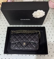 Chanel woc 黑色荔枝皮 鏈條單肩 bag