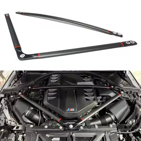 For BMW M2 M3 M4 G87 G80 G82 Genuine Dry Carbon Fiber Strut Brace Front Tower Brace Engine Bay Trim 