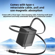 80W GaN Fast Charger with Retractable Cable | Dual Port USB-A+2C Charger for iPhone Android Huawei