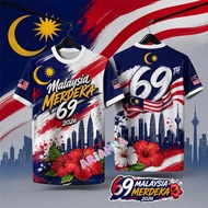 2026 Malaysia 69th Independence Day T shirt full sublimation quick dry Jersey Oversized Streetwear M