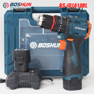 [KÈM PIN&SẠC] Máy Khoan Pin Boshun BS-ID1610BL - Bộ 2 Pin - 3 Chức Năng- Khoan Tường Bắt Vít - Motor