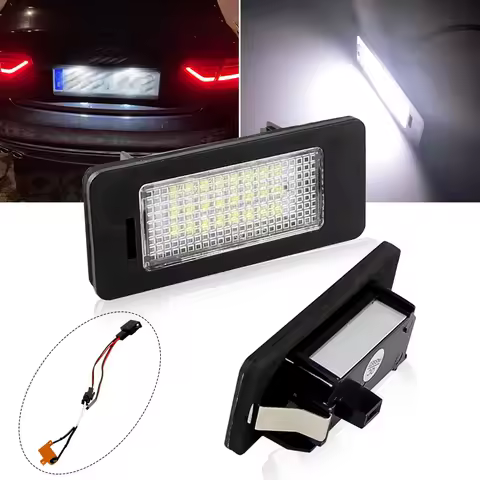 2pcs White Car LED Number License Plate Lights lamp 12V for Audi A4 B8 A5 Q5 S5 TT S4 Error Free Led