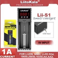 LiitoKala Lii-S1 Battery Charger 1 Slot for 10400 18350 18490 18650 20700 21750 22650 25500 26650 & 