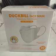 Masker Duckbill 3 ply / Masker Duckbill Murah / Masker Duckbill - Putih, 1 box (50 pcs)