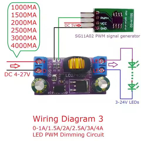 80W DC 4-24V 1-4A Switch-Mode Step-Down Constant-Current High-Brightness LED Driver Module for Solar