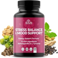 Cortisol Manager Supplement and Balance Mood with  & L-Tyrosine, 120 Capsules, Helps Maintain Health