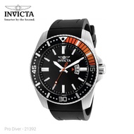 Invicta 21392 Pro Diver Orange Accent Black Polyurethane Strap Men's Watch