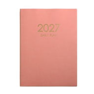 JIYAN2866 A4 2027 Daily Planner Lined Pages Hardcover Schedule Planner PU Hardcover Planner Office P