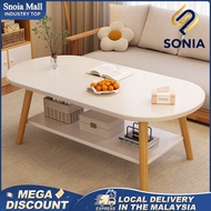 ☕ Coffee Table Meja Kopi Kecil Sisi Two Layer Sofa Side Table Elliptical Corner Rental Modern Desk S