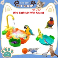 อัตโนมัติอ่างอาบน้ำนกก๊อกน้ำ Bird Parrot อาบน้ำอ่างอาบน้ำ Feeder ชามของเล่นรูปนกสำหรับถ้วยน้ำนกแก้วของเล่นนก