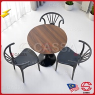 Cassa Moire Melamine Top Round / Square Dining Cafe Table 70cm Diameter with Metal Leg (Meja Cafe)
