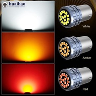 HUAIHAO 1Pc 12V LED Car Bulbs Turn Signal Parking Brake Lights 2016-15SMD White Amber Red P21W 1156 