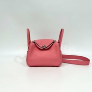 HERMES 8W唇膏粉銀釦Swift牛皮mini lindy