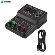Q-12 Sound Card Audio Mixer Sound Board Console Desk System Interface 4 Channel 48V Power Stereo Com