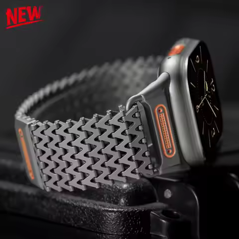 Magnetic stainless steel strap for apple watch ultra3/2 49mm 42 44 45 46mm W-shaped metal band for i