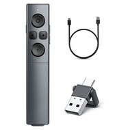 1 Piece 2-In-1 USB Type C Presentation Clicker Rechargeable Wireless Presenter Remote Black Clicker for PowerPoint Presentations