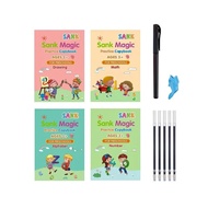 Sank Magic Magic Magic Writing Learning Book for Children 1 Set of 4 Books + Drawing Pen