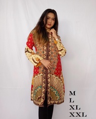 TUNIK BATIK TERBARU 2022 BAJU KANTOR WANITA MODERN PAKAIAN MEWAH UNTUK PESTA MODEL KEKINIAN CANTIK d