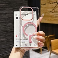 內地直送 - 适用FIN9手机壳高透问号不发黄PC硬壳x9Pro磁吸充电全包防摔手机壳-粉色磁吸-高透问号 OPPO Find X9