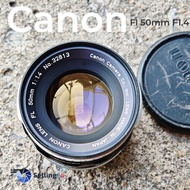 เลนส์มือหมุน Canon Lens FL 50mm f1.4(16) Standard Mount FL FD Excellent 80%