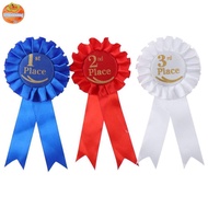 INTOOMY Rosette Ribbon, Recognition Ribbons Blue,Red,White Ribbon Award Set, Award Ribbons  Ribbon 1