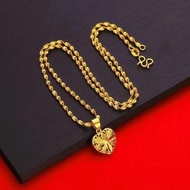 Pick Flower Heart Necklace, Luxury Clavicle Necklace, Ladies Style