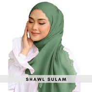 Shawl Sulam Chiffon/ Sulam Klasik/ Heavy Chiffon Half Sulam/ Shawl Sulam
