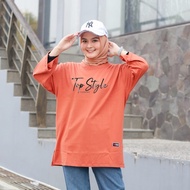 KAOS OVERSIZE WANITA MOTIF DTF / ATASAN WANITA KEKINIAN / KAOS OVERSIZE WANITA PANJANG LENGAN 7/8/