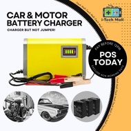 Car Battery Charger 12V 6A Pengecas Bateri Kereta Motor 24V 10A Cas Van NS60 NS40 GP Century