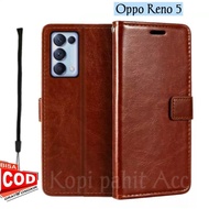 Case For Hp Oppo Reno 5 Flip Cover Wallet Cover Hp Casing Wallet Flip Magnet