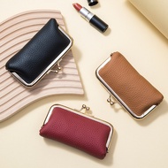dompet perempuan cute dompet perempuan New Niche Mini First Layer Cowhide Female Coin Purse