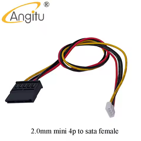 Angitu ITX PH2.0 Mini 4pin To HDD Sata 15Pin 2.0mm Adapter Cable ITX SATA NVR Power Cables-20CM(8inc