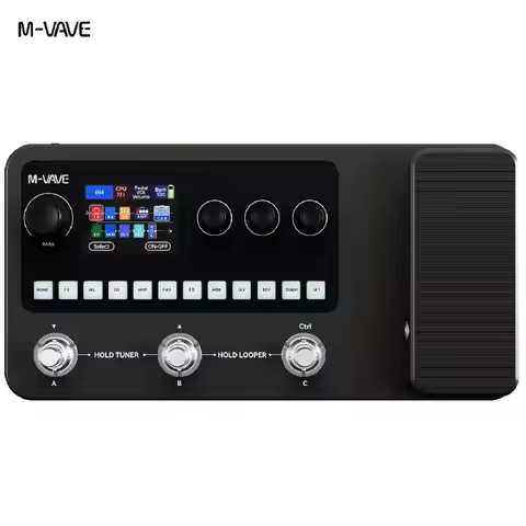 M-VAVE MK-20 Multi-Function Guitar/Bass Effector Pedal Built in 120 AMP Tones |10 Effect Modules USB