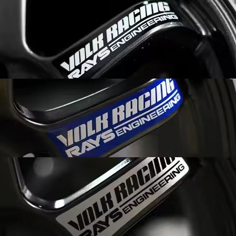 4PCS/SET RAYS ENGINEERING Wheel Stickers for TE37SL - Black/Red Racing Decals (4 Pcs)