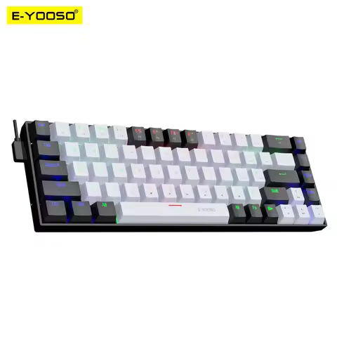 E-YOOSO Z686 USB Mini slim Mechanical Gaming Wired Keyboard Red Switch 68Keys for Compute PC Laptop 